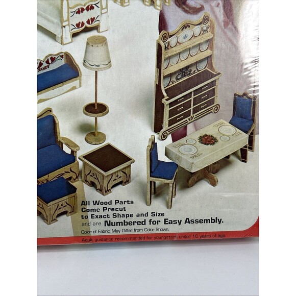 Vtg 1981 ANNIE Dream Doll House Furniture Kit 26 Piece Figures NOS USA Arrow - Picture 6 of 8